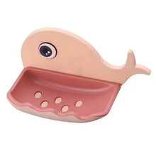 Load image into Gallery viewer, Soap Rack No Drilling Wall Mounted Drain Non Perforated Double Layer Holder Sponge Dish Accessories Magic Soap Dishes Bathroom Cute Soap Dish for Kids Plastic Self Draining Soap Holder for Shower Wall Cartoon Hanging Bathroom Soap Tray with Suction Cup
