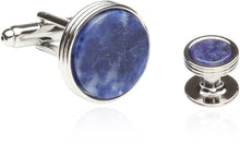 Load image into Gallery viewer, Blue Sodalite Formal Set of Cufflinks and Studs

