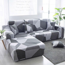 Load image into Gallery viewer, Sofa Cover Geometric Couch Cover Elastic Sofa Cover for Living Room Pets Corner L Shaped Chaise Longue Sofa Slipcover Shaped Sofa Slipcovers with Elastic Bottom, Jacquard Chaise Lounge Set for Living Room

