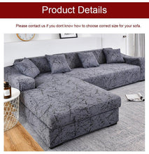 Load image into Gallery viewer, Sofa Cover Geometric Couch Cover Elastic Sofa Cover for Living Room Pets Corner L Shaped Chaise Longue Sofa Slipcover Shaped Sofa Slipcovers with Elastic Bottom, Jacquard Chaise Lounge Set for Living Room
