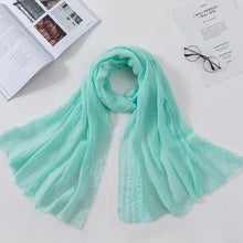Load image into Gallery viewer, Soft Muslim Crinkle Hijab Scarf Soft Cotton Headscarf Ultra Soft Breathable Head Scarf Islamic Head Wraps Hijab For Women 70*175cm
