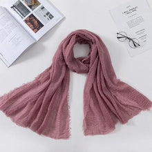 Load image into Gallery viewer, Soft Muslim Crinkle Hijab Scarf Soft Cotton Headscarf Ultra Soft Breathable Head Scarf Islamic Head Wraps Hijab For Women 70*175cm
