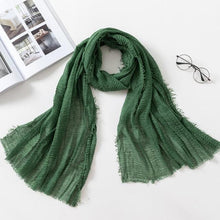 Load image into Gallery viewer, Soft Muslim Crinkle Hijab Scarf Soft Cotton Headscarf Ultra Soft Breathable Head Scarf Islamic Head Wraps Hijab For Women 70*175cm
