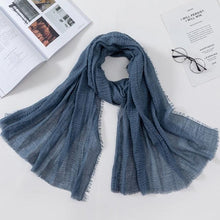 Load image into Gallery viewer, Soft Muslim Crinkle Hijab Scarf Soft Cotton Headscarf Ultra Soft Breathable Head Scarf Islamic Head Wraps Hijab For Women 70*175cm
