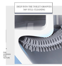 Load image into Gallery viewer, Soft Silicone Head Toilet Brush With Holder Black Wall-Mounted Detachable Handle Bathroom Cleaner Durable Accessories Silicone Toilet Brush Wall Mounting Toilet Brush No-Slip Long Handle Soft Silicone Bristle Toilet Corner Cleaner
