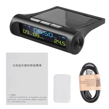 Load image into Gallery viewer, Solar Car Digital Clock with LCD Time Date In-Car Temperature Display for Outdoor Personal Car Part Decoration Universal Wireless Car Head Up Display Digital GPS Speedometer MPH Solar Battery USB Charged with Time Clock
