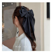 Load image into Gallery viewer, Solid Color Big Large Satin Bow Hairpins Barrettes For Women Girl Wedding Long Ribbon Hair Clip Fashion Hairgrips Accessories For Party
