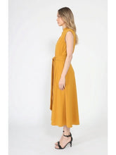 Load image into Gallery viewer, Solid Color Front Tie Belt Mock Neck Dress

