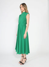 Load image into Gallery viewer, Solid Color Front Tie Belt Mock Neck Dress
