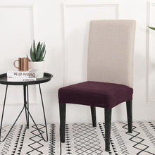 Load image into Gallery viewer, Solid  Dining Chair Cover Elastic Half-wraped Seat Case for Kichen Wedding Banquet Hotel Chair Cushions Cover Removable Washable Dining Room Chair Slipcovers Dining Chair Covers Parsons Chair Slipcover Stretch Chair Covers for Dining Room
