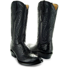 Load image into Gallery viewer, Men's Black Ostrich Print Cowboy Boots (H7002)
