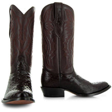 Load image into Gallery viewer, Men's  Brown Ostrich Print Cowboy Boots (H7002)
