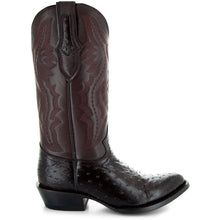 Load image into Gallery viewer, Men's  Brown Ostrich Print Cowboy Boots (H7002)
