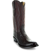Load image into Gallery viewer, Men's  Brown Ostrich Print Cowboy Boots (H7002)
