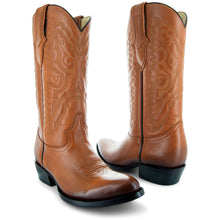 Load image into Gallery viewer, Cowboy Dress Boots | Mens Classic Round-Toe Boots (H7001-Tan)
