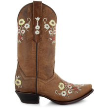 Load image into Gallery viewer, Women's Snipped Toe Western Boots | Floral Showstopper Cowgirl Boots (M50044)
