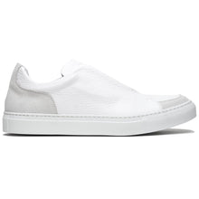 Load image into Gallery viewer, 65-225-WHT SPETTACOLARE Italian Pebble Grain Calfskin Sneakers White
