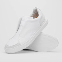 Load image into Gallery viewer, 65-225-WHT SPETTACOLARE Italian Pebble Grain Calfskin Sneakers White
