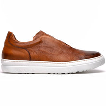 Load image into Gallery viewer, 65-225-CGN SPETTACOLARE Italian Pebble Grain Calfskin Sneakers Cognac
