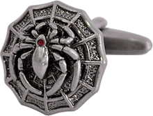 Load image into Gallery viewer, Spider on Web Cufflinks
