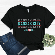 Load image into Gallery viewer, Kansas City Split Soccer Flame Tee OR Sweatshirt
