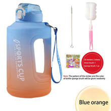 Load image into Gallery viewer, Sport 2l Water Bottle Reminder Plastic Straw Water Bottle Fitness Big Bottles 1500ML / 2300ML / 3800ML 2 liter  Sports Drinking Bottle Reusable Easy Clean Sealing Water Bottle with Lanyard for Hiking
