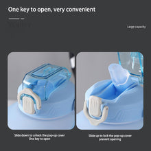 Load image into Gallery viewer, Sport 2l Water Bottle Reminder Plastic Straw Water Bottle Fitness Big Bottles 1500ML / 2300ML / 3800ML 2 liter  Sports Drinking Bottle Reusable Easy Clean Sealing Water Bottle with Lanyard for Hiking
