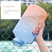 Load image into Gallery viewer, Sport 2l Water Bottle Reminder Plastic Straw Water Bottle Fitness Big Bottles 1500ML / 2300ML / 3800ML 2 liter  Sports Drinking Bottle Reusable Easy Clean Sealing Water Bottle with Lanyard for Hiking
