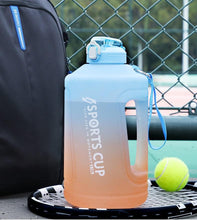 Load image into Gallery viewer, Sport 2l Water Bottle Reminder Plastic Straw Water Bottle Fitness Big Bottles 1500ML / 2300ML / 3800ML 2 liter  Sports Drinking Bottle Reusable Easy Clean Sealing Water Bottle with Lanyard for Hiking
