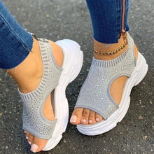 Load image into Gallery viewer, Sport Women's Comfortable Footwear Summer Platform Sandals Shoes Female Slip On Peep Toe Knitted Footwear Summer Sandals Women Shoes Female Slip On Elegant Sneakers
