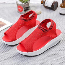 Load image into Gallery viewer, Sport Women's Comfortable Footwear Summer Platform Sandals Shoes Female Slip On Peep Toe Knitted Footwear Summer Sandals Women Shoes Female Slip On Elegant Sneakers

