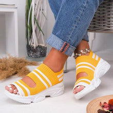 Load image into Gallery viewer, Sport Women's Comfortable Footwear Summer Platform Sandals Shoes Female Slip On Peep Toe Knitted Footwear Summer Sandals Women Shoes Female Slip On Elegant Sneakers
