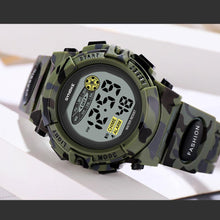 Load image into Gallery viewer, Sports Military Kids Digital Watches Student Childrens Watch Fashion Luminous Led Alarm Camouflage Green Waterproof Digital Sport Watches For Kids Birthday Presents Gifts
