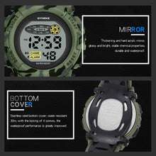 Load image into Gallery viewer, Sports Military Kids Digital Watches Student Childrens Watch Fashion Luminous Led Alarm Camouflage Green Waterproof Digital Sport Watches For Kids Birthday Presents Gifts
