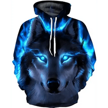 Load image into Gallery viewer, Spring And Summer 3D Digital Printing Fashion Men's And Women's Couple Sweatshirts Animal Pattern Novelty Sweatshirt with Hoodies Pockets for Adults Women Men
