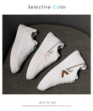 Load image into Gallery viewer, Spring Fashion Breathble Women Sneakers Leather Platform Shoes Women Lace Up Casual Shoes White Fashion Sneakers White PU Leather Platform Sneaker For Women Lace Up Walking Sneakers
