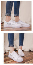 Load image into Gallery viewer, Spring Fashion Breathble Women Sneakers Leather Platform Shoes Women Lace Up Casual Shoes White Fashion Sneakers White PU Leather Platform Sneaker For Women Lace Up Walking Sneakers

