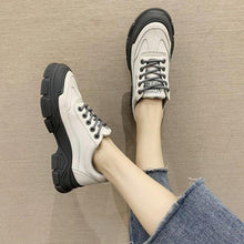 Load image into Gallery viewer, Spring Summer Lace-up White Women Flat Leather Shoes White Board Casual Shoes Women Sneakers Casual Everyday Walking Fashionable Shoes
