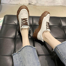 Load image into Gallery viewer, Spring Summer Lace-up White Women Flat Leather Shoes White Board Casual Shoes Women Sneakers Casual Everyday Walking Fashionable Shoes
