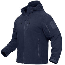 Load image into Gallery viewer, Spring Winter Fleece Jacket With Hood Mens Tactical Waterproof Fleece Jacket Hooded Jacket Mountain Windproof Ski Jackets Windbreaker Winter Warm Snow Coat Outdoor Windproof  Soft Work Lightweight Jacket
