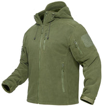Load image into Gallery viewer, Spring Winter Fleece Jacket With Hood Mens Tactical Waterproof Fleece Jacket Hooded Jacket Mountain Windproof Ski Jackets Windbreaker Winter Warm Snow Coat Outdoor Windproof  Soft Work Lightweight Jacket
