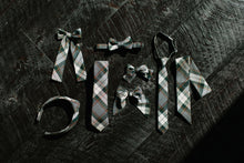 Load image into Gallery viewer, Spruce Plaid Petite Hair Bow
