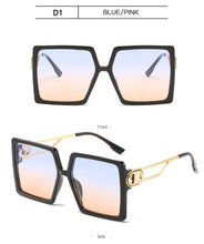 Load image into Gallery viewer, Square Oversized Sunglasses for Women Men Flat Top Fashion Shades Big Frame Sunglasses For Women With Hollow Glasses &amp; New Legs Fashionable Sunglasses For Men &amp; Women

