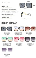 Load image into Gallery viewer, Square Oversized Sunglasses for Women Men Flat Top Fashion Shades Big Frame Sunglasses For Women With Hollow Glasses &amp; New Legs Fashionable Sunglasses For Men &amp; Women
