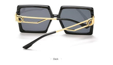 Load image into Gallery viewer, Square Oversized Sunglasses for Women Men Flat Top Fashion Shades Big Frame Sunglasses For Women With Hollow Glasses &amp; New Legs Fashionable Sunglasses For Men &amp; Women
