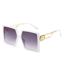 Load image into Gallery viewer, Square Oversized Sunglasses for Women Men Flat Top Fashion Shades Big Frame Sunglasses For Women With Hollow Glasses &amp; New Legs Fashionable Sunglasses For Men &amp; Women
