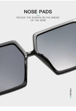 Load image into Gallery viewer, Square Oversized Sunglasses for Women Men Flat Top Fashion Shades Big Frame Sunglasses For Women With Hollow Glasses &amp; New Legs Fashionable Sunglasses For Men &amp; Women
