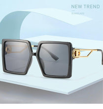 Load image into Gallery viewer, Square Oversized Sunglasses for Women Men Flat Top Fashion Shades Big Frame Sunglasses For Women With Hollow Glasses &amp; New Legs Fashionable Sunglasses For Men &amp; Women
