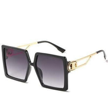 Load image into Gallery viewer, Square Oversized Sunglasses for Women Men Flat Top Fashion Shades Big Frame Sunglasses For Women With Hollow Glasses &amp; New Legs Fashionable Sunglasses For Men &amp; Women
