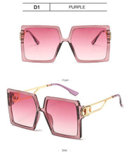 Load image into Gallery viewer, Square Oversized Sunglasses for Women Men Flat Top Fashion Shades Big Frame Sunglasses For Women With Hollow Glasses &amp; New Legs Fashionable Sunglasses For Men &amp; Women
